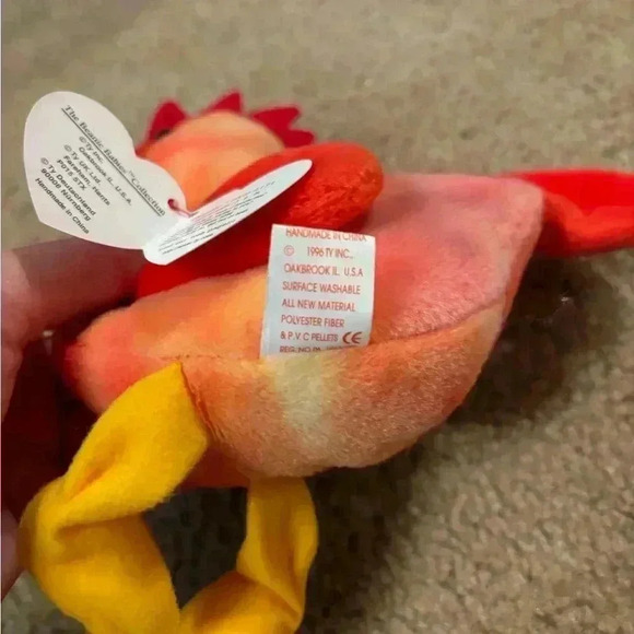 Lot Of 2 Ty Rooster Doodle And Squirrel Nuts- 1996 - Picture 8 of 8